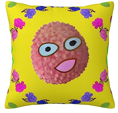 vacsAX Smiley-Litschi-Kissenbezüge, dekorativer Kissenbezug, Heimdekoration, für Sofa, Wohnzimmer, 45 x 45 cm