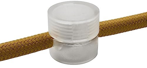 Amarcords - 10 décentreurs plafond ou mur pour lampes et suspensions. Crochet mural presse-étoupe avec réglage de câble visible - Décentraliseur de câble électrique de couleur TRANSPARENT