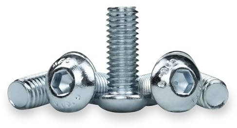 25x Linsenkopfschrauben mit Innensechskant - Verzinkte, Rostfreie Schrauben - Flachkopfschrauben, Tellerkopfschrauben, Rundkopfschrauben (M6x10 mm, 25)