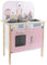 Leomark Cocina Infantil de Madera - Menfi - Cocinitas para niños, Altura 81 cm, Juguetes 3+ años, con ollas, Horno, Fregadero, Accesorios, Reloj (Color Rosa)