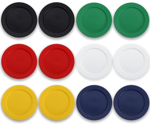 Berglander Assiettes en plastique 12 pièces 25cm, Mutil Color plates réutilisables, Assiettes à salade, Bols de pâtes, Vaisselle Facile à transporter pour la maison, Jardin, Pique-, Camping
