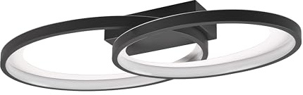 Reality Leuchten LED Deckenleuchte Malaga R64482134, Metall Schwarz matt, inkl. 25 Watt LED