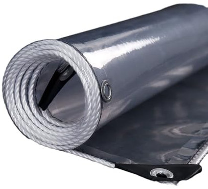 Bâches Extérieur Transparentes 1x1.5m, Bâche Transparente en PVC avec Oeillets, Bâche pour Serre de Jardin, Bâche Plastique Transparente Rideau Imperméable