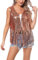 Maeau - Gilet avec Frangées Paillettes Femme Printemps Été Veste sans Manches Vintage Style Hippie Rock Soirée Costumée - Couleur or rose - S