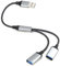 Clydewy Câble Répartiteur USB Y 0.3m Type A Mâle vers Double Femelle, Adaptateur Durable en Nylon pour Extension de Port, Compatible avec PC, Mac, PS4, PS5, Xbox