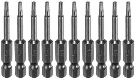 QUARKZMAN 10 Piezas de Punta de Destornillador de Estrella Ts10 de 5 Puntos, Vástago Hexagonal de 1/4, Longitud de 2, Destornillador Magnético de Cabeza Torx de Seguridad