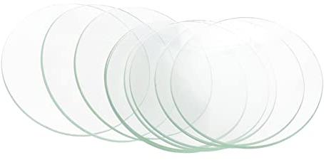 TOPPERFUN 10 Piezas Reloj De Cristal Plato De Evaporación Plato De Laboratorio Escuela Plato Claro Biológico Plato De Cultivo Cuadrado Transparente Cubilete Piezas De Repuesto Vidrio Espesar