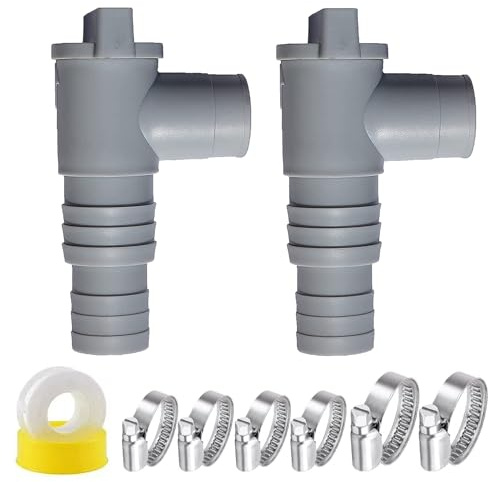 XLSBZ 2 Stück Absperrhahn für Pools mit 32mm Schlauchanschluss,Pool Schlauch Adapter Absperrventil Pool Zubehör Schlauchadapter