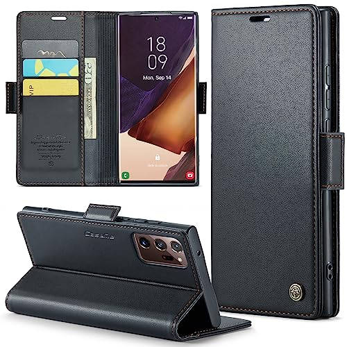 Phernykas Handyhülle für Samsung Galaxy Note 20 Ultra Klapphülle, Leder Wallet mit Standfunktion und Kartenfächern Cover Samsung Galaxy Note 20 Ultra 360 Grad hülle Stoßfeste Flip Case (Schwarz)