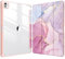 Fintie Hybrid Case for iPad Pro 13 Inch (M4) 2024 with Pen Holder - Shockproof Protective Case with Transparent Hard Shell on the Back Case for 13 Inch iPad Pro M4, Pink Marble