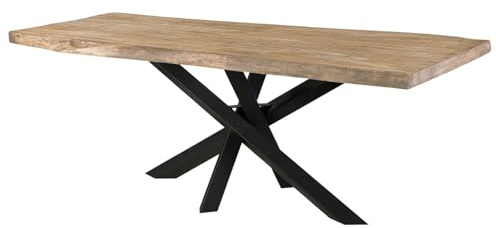 FREEFORM 5 Baumtisch Mango - Verschiedene Größen, Farben und Gestell, Farbe:beige lackiert, Größe:180x90 cm, Gestell:Mikado-Beine anthrazit matt