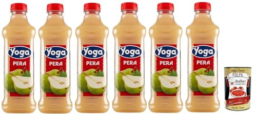 Italian Gourmet Succo di frutta Pera, Birnensaft Getränk PET 6 x 1000ml | Gusto dolce e delicato, servire fresco; ideal für Frühstück, Pause und, Gesamtnettogewicht 6 L + Kostenlos Polpa 400g
