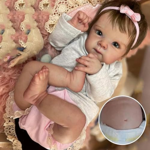 Zero Pam Bambola Reborn in Silicone Tutto Il Corpo, 45CM Femmina, Realistica Che Sembra Vera, Tutta in Silicone