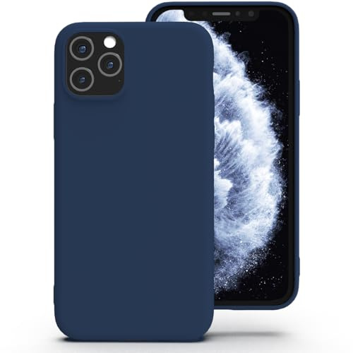 Zuvirelx Silikon Handyhülle für iPhone 11 Pro Hülle, Weiches Griff, Dünne, Minimalistisch, Stoßfest, rutschfest, Taschenpassend - Dunkelblau
