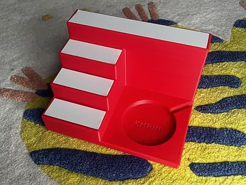 Generisch Regal/Dockingstation für Deine Audiobox - Figurenaufbewahrung für Ordnung und Überblick im Kinderzimmer - Halterung mit Magnetstreifen (Rot)