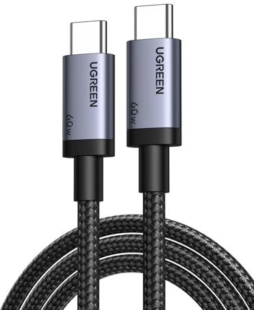 UGREEN USB C to USB C Cable 3M 60W USB C Charger Cable Fast Charging Type C to C Braided Lead Compatible with iPhone 16/15 Pro Max, Galaxy S24 Ultra, iPad Pro 2024/Air 5, MacBook Pro