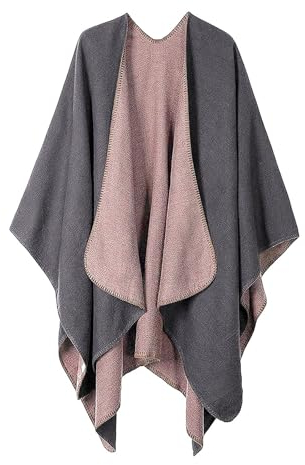 Strick Ponchos & Capes Für Damen Retro Stillschal Schal Weiß Mode Schlaufenschal Ärmelschal Vintage Warme Decke Mit Ärmeln Baumwolle Strickschal Fashion Cardigan Damen Herbst（2-Pink，Einheitsgröße）