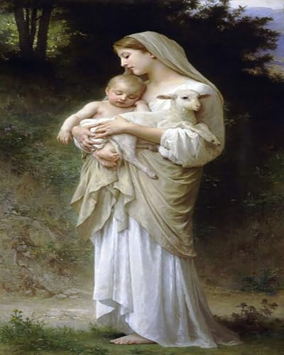 ZHXXFD Peinture Par Numero Adulte Enfant Paysage Tableaux Célèbres Avec Cadre 40X50CM Innocence - William Bouguereau,B30