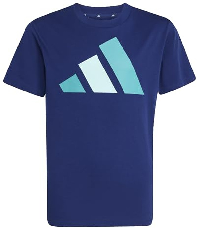 adidas Unisex Kinder Essentials Big Logo T-Shirt, Dark Blue/Pure Teal/Halo Mint, 11-12 Years
