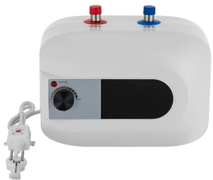 Warmwasserspeicher 6L, 220V 1500W Elektrischer Durchlauferhitzer mit Schirm Kleiner Druckfester Warmwasserspeicher Küche, Mini-Wassertank Kleiner Boiler Untertischboiler für Küchen, Badezimmer