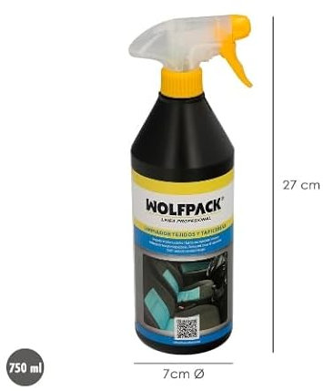 WOLFPACK LINEA PROFESIONAL Limpiador Tejidos y Tapicerias Coches y Hogar 750 Ml. Limpiador Sillas, Limpiador Textil, Limpiador De Tapiceria,