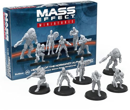 Modiphius Entertainment - Set di miniature da collezione in resina di Mass Effect Heroes of The Normandy Alpha, aggiorna il tuo gioco con miniature da tavolo! Età 14+, 1-4 giocatori, 45-90 minuti di
