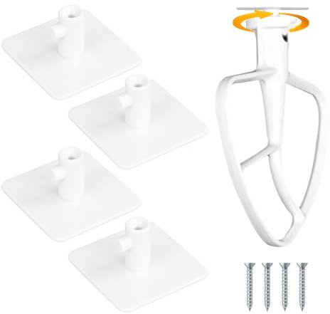 4 Stück Standmixer Aufsatzhalter Kompatibel mit Kitchen Aid Mixer Zubehör, Weiß