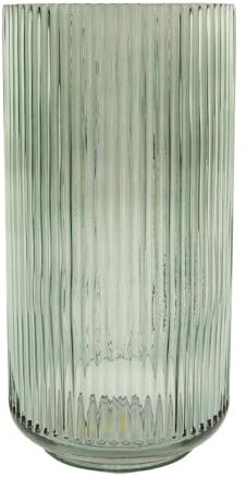 Point-Virgule Vase decoratif, décoration Maison, Vase Fleur en Verre, Vert, 14.3x28cm