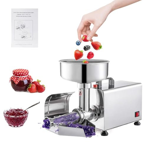ZEEKYFOR Elektrische Tomaten-/Gemüse-Siebpresse, 450 W Hochleistungs-Saucenmaschine, kommerzielle Tomatenmühle zum Einmachen von Tomatenpürees, Saucen