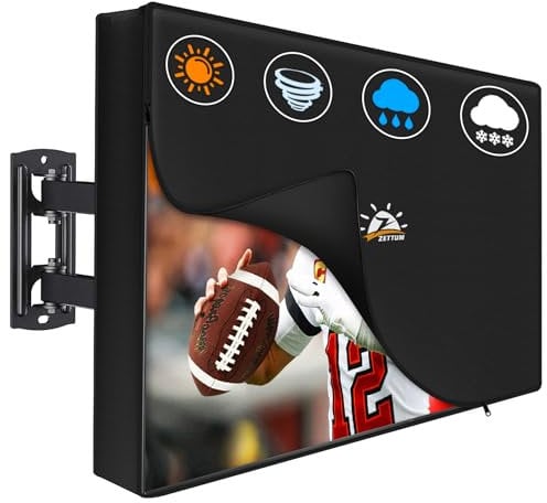 Zettum Funda de TV Plegable para televisores de 28 a 32 Pulgadas – Impermeable y Resistente, Funda Protectora para Pantalla Fabricada en Tela Oxford 600D PU con Cremallera y función abatible