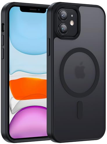 Yxnvixn Magnetic Case for iPhone 11 Compatible with MagSafe, Translucent Matte Back Slim Thin Anti-Scratch Shockproof Bumper Protective Cover for iPhone 11 6.1 inch Black