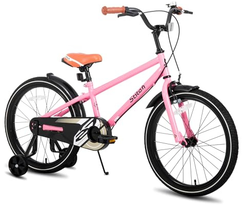STITCH Kinderfahrrad 14/16/18/20 Zoll für Mädchen und Jungen im Alter von 3 bis 13 Jahren, 14/16/18/20 Zoll Kinderfahrrad mit Stützrädern (rosa, beige, blau, Silber, grün)