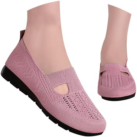 2025 Zapatos Planos Mujer Comodos Vestir Verano Entretiempo Bailarinas Comodas Elegentes Zapatillas Deportivas sin Cordones Suave Transpirables Antideslizante Slip On Calzado Barefoot Casual Caminar