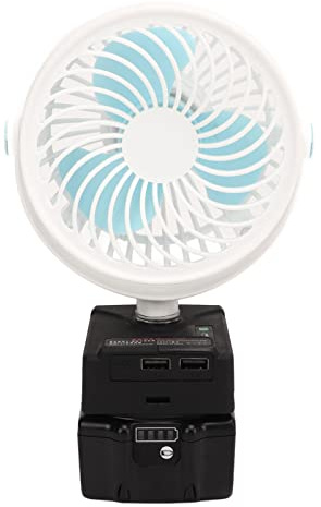 plplaaoo 5in Cordless Fan Rechargeable Desk Fan Battery Powered Small Electric Fan with 2 USB Charging Ports (White)