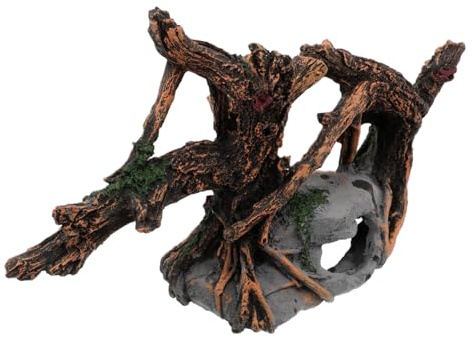CORHAD Aquarium Resin Driftwood Höhle Versteck Fisch Tank Dekoration Hohl Baumstamm Aquarium Deko für Garnelen Betta Fisch Unterwasser Landschaft