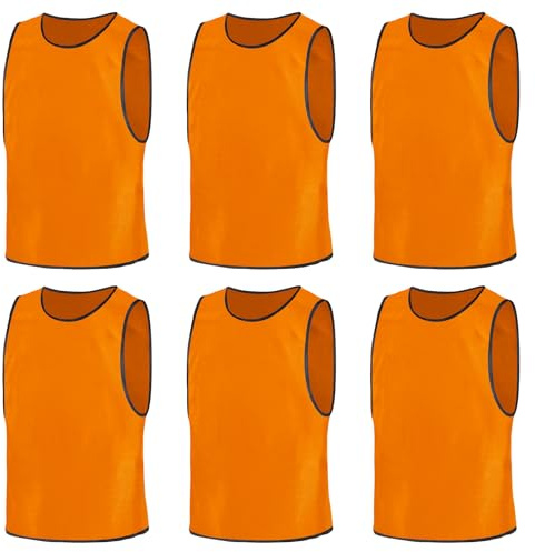 BSBUY Fussballtraining Leibchen Fubball Erwachsene 6PC Herren Mesh Trimmage Trainingsleibchen Fußball Trainingsweste Sport Markierungshemd Damen Westen Fussball Volleyball Basketball Teamtraining