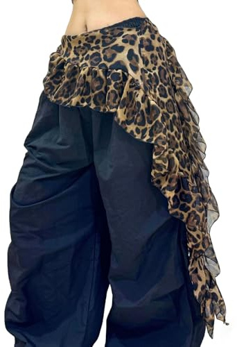 TSWNG Tanztuch Hüfte, Bauchtanz Hüfttuch Damen, Wickelgürtel Chiffon, mit Rüschen, Dreieck Taillengürtel, Hüftschal Wickeltuch Tanzgüttel für Jazz, Latin, Bauchtanz, Strand, Party
