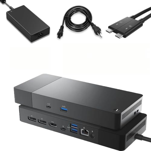 Dell WD19DCS Docking Station Dual Monitor 4K Display Dell Performance Dock WD19DCS with 240W Power Adapter and 210W Power Delivery