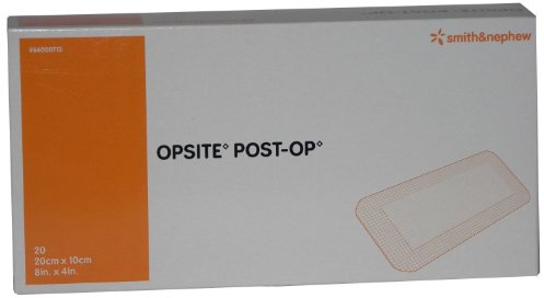 Smith & Nephew SJ66000713 Opsite Post-Op Wundkompresse mit Pad, 20 cm x 10 cm, 20 Stück