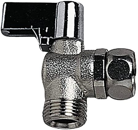Wirquin 10724126 Robinet d'arrêt équerre 1/4 tour en laiton chromé R29 pour chasse d'eau wc, chromé