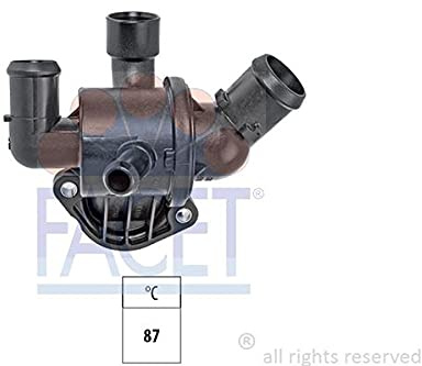 FACET Thermostat Kühlmittel Kühlwasserthermostat mit Dichtung Öffnungstemperatur:87°C für VW GOLF VI (5K1) TOURAN (1T1, 1T2) TIGUAN (5N) GOLF PLUS (5M1, 521) Passat Variant (365) TOURAN (1T3)