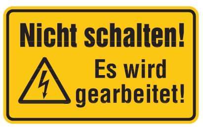 Buddel-Bini Qualitäts - Aluminium Schild Nicht schalten! Es Wird gearbeitet! 120x200 mm geprägtes Aluschild 0,6 mm Alu