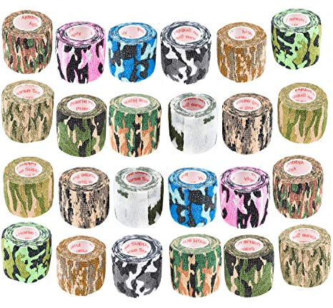 Prairie Horse Supply Vet Wrap Tape (verschiedene Tarnfarben) (24 Stück) (5,1 cm breit), medizinisches Erste-Hilfe-Klebeband, selbstklebend, für Knöchel, Handgelenk, Verstauchungen und Schwellungen