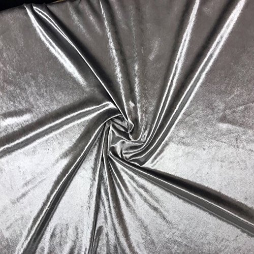 viceroy bedding SOFT PLUSH CRUSHED VELVET CRAFT DRESS FABRIC MATERIAL CURTAINS UPHOLSTERY CUSHION SOFA FURNITURE DRAPERY FIRE RETARDANT Sold Per Metre SILVER GREY (2 Metre)