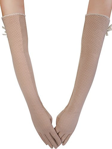 Gejoy Damen UV-Schutz Fahrhandschuhe atmungsaktive Baumwolle Sonnenschutz Handschuhe für Sommer Reitbedarf, Gejoy-Gloves-01, Set 3, 1 Pair (22 Inch)