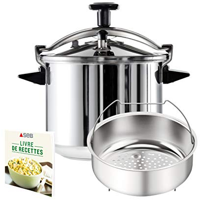 Seb Cocotte-minute 12 L, 8-12 personnes, Autocuiseur inox, Tous feux dont induction, Fabriqué en France, Authentique P0531700