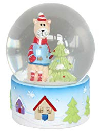 Gisela Graham Schneekugel mit Katzen-Motiv