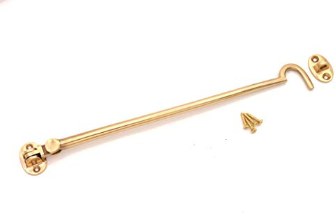 Heavy Duty Solid Polished Brass Silent Cabin Hook and Eye 3/4/6/8/10/12 (12 - 300mm)