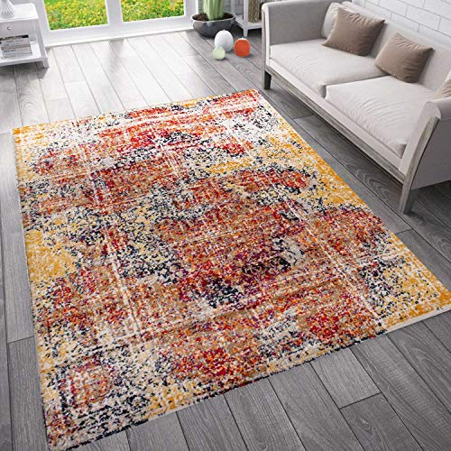 VIMODA Moderner Vintage Look Teppich Orientalisch Meliert, Farbe:Cooper, Maße:200x280 cm