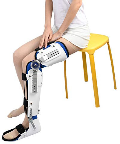 GZD Klapp Knie Fuß-Stützklammer, Leg Stabilizer Knieorthese Splint für Ligamentum Tränen kniet Wiederherstellen Unterstützung nach der Operation,Right